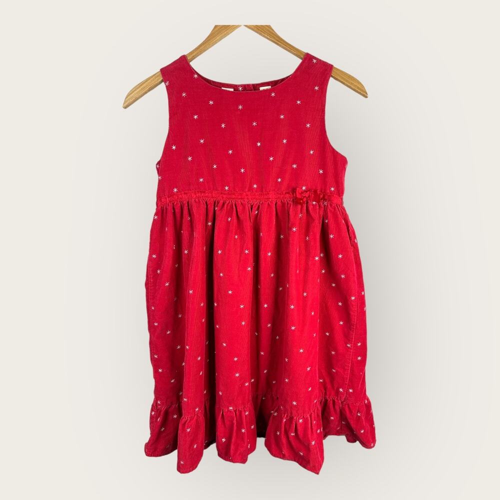 OshKosh B'gosh Girls size 10 Sleeveless Corduroy Holiday Christmas Dress Red